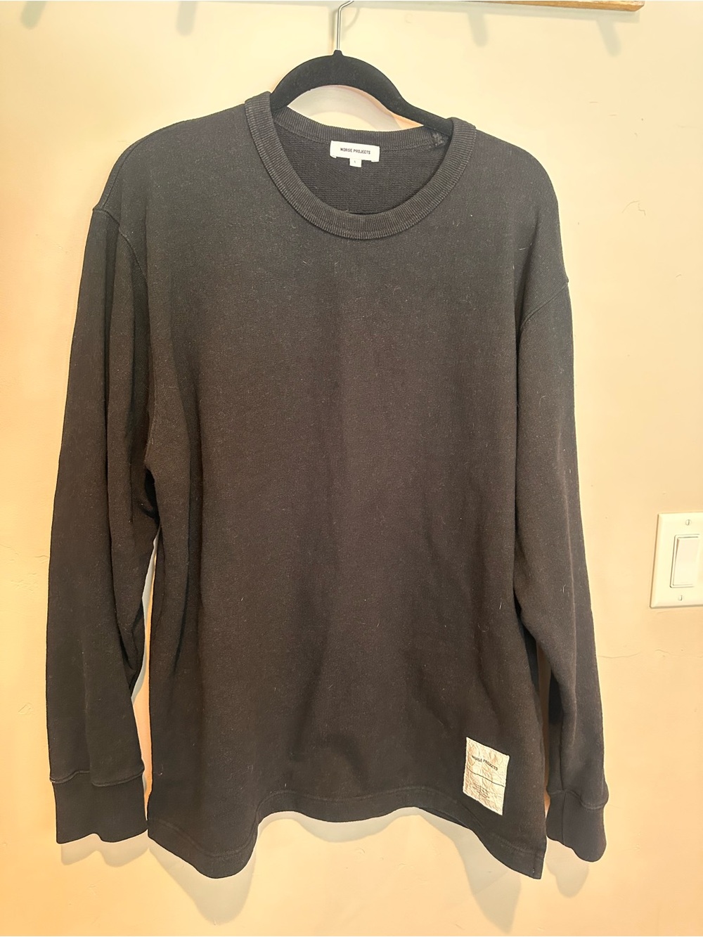 Norse Projects Fraser Crew Black Long-Sleeve Crewneck Sweatshirt